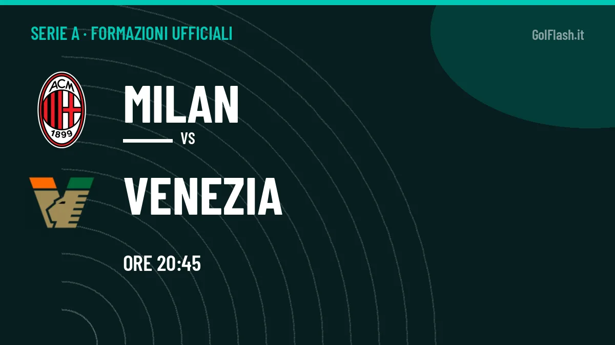 Le formazioni ufficiali di Milan-Venezia: 3-4-2-1 contro 3-5-2