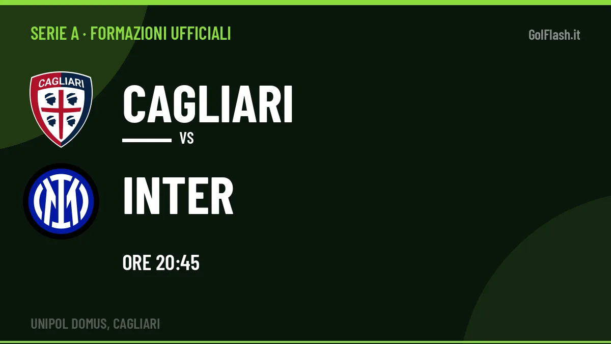 Formazioni ufficiali di Cagliari-Inter: chi gioca dal primo minuto