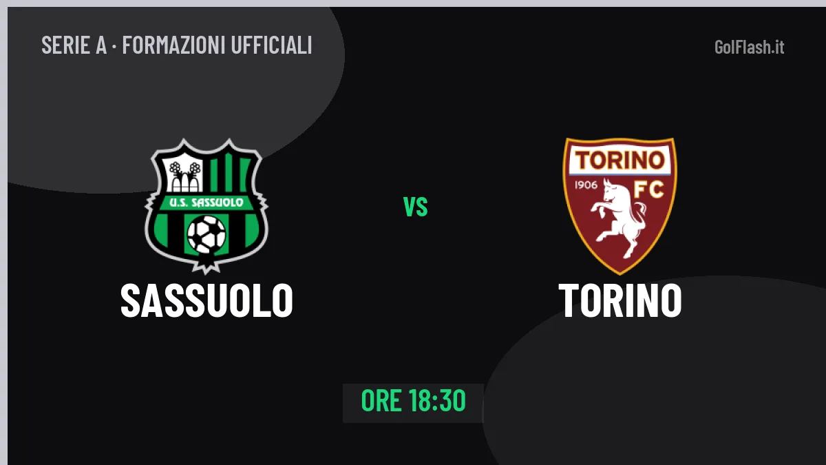 Sassuolo-Torino, ecco le formazioni ufficiali: tutte le scelte dei due allenatori