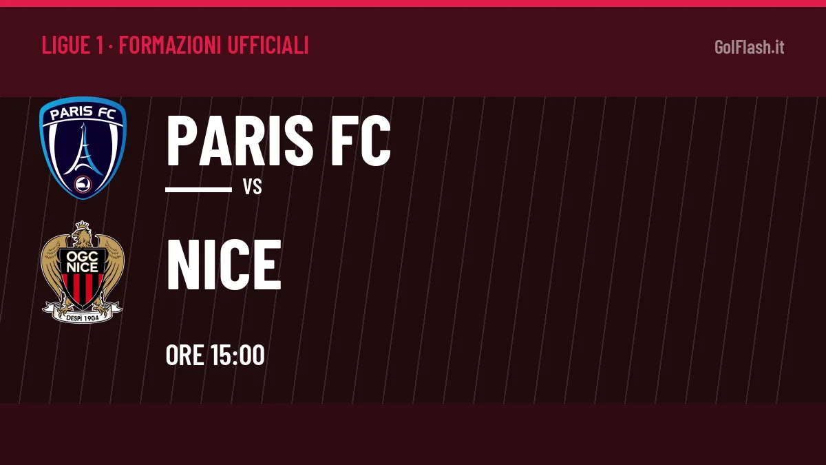 Formazioni ufficiali di Paris FC-Nice: chi gioca dal primo minuto