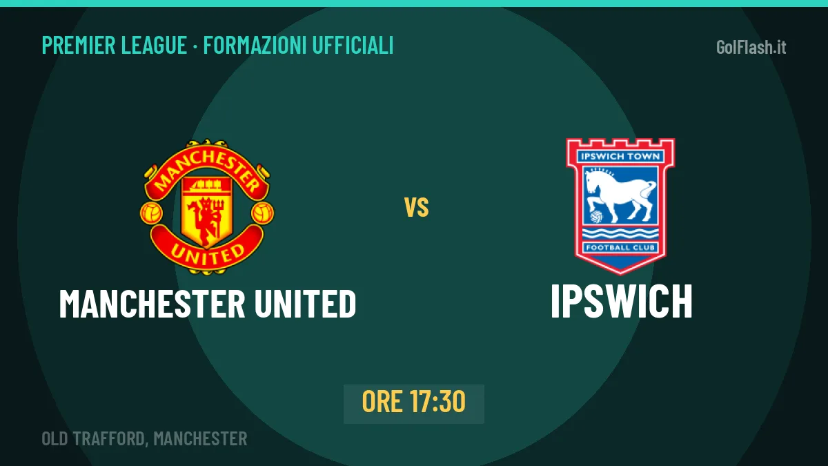 Manchester United-Ipswich: le formazioni ufficiali e dove vedere la partita