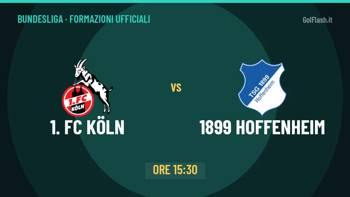 1. FC Köln-1899 Hoffenheim, le formazioni ufficiali: Wagner punta su Ache