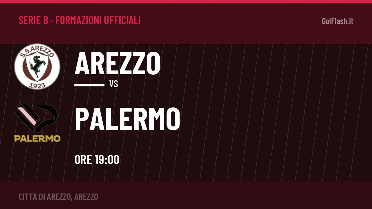 Formazioni ufficiali di Arezzo-Palermo: chi gioca dal primo minuto