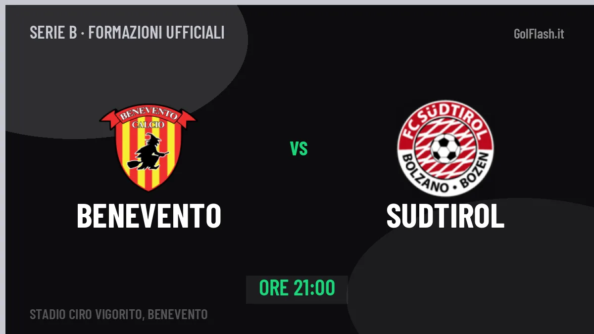 Benevento-Sudtirol: probabili formazioni, formazioni ufficiali e diretta