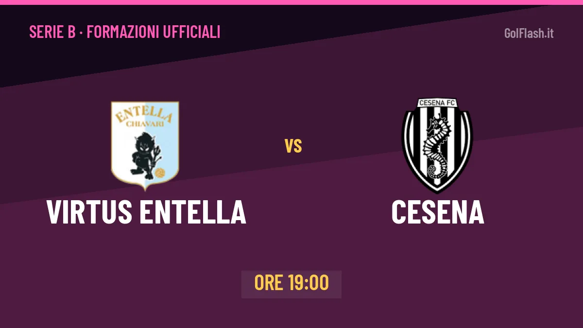 Virtus Entella-Cesena: le formazioni ufficiali e dove vedere la partita