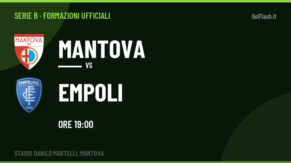 Formazioni ufficiali Mantova-Empoli: gli undici scelti dai due allenatori