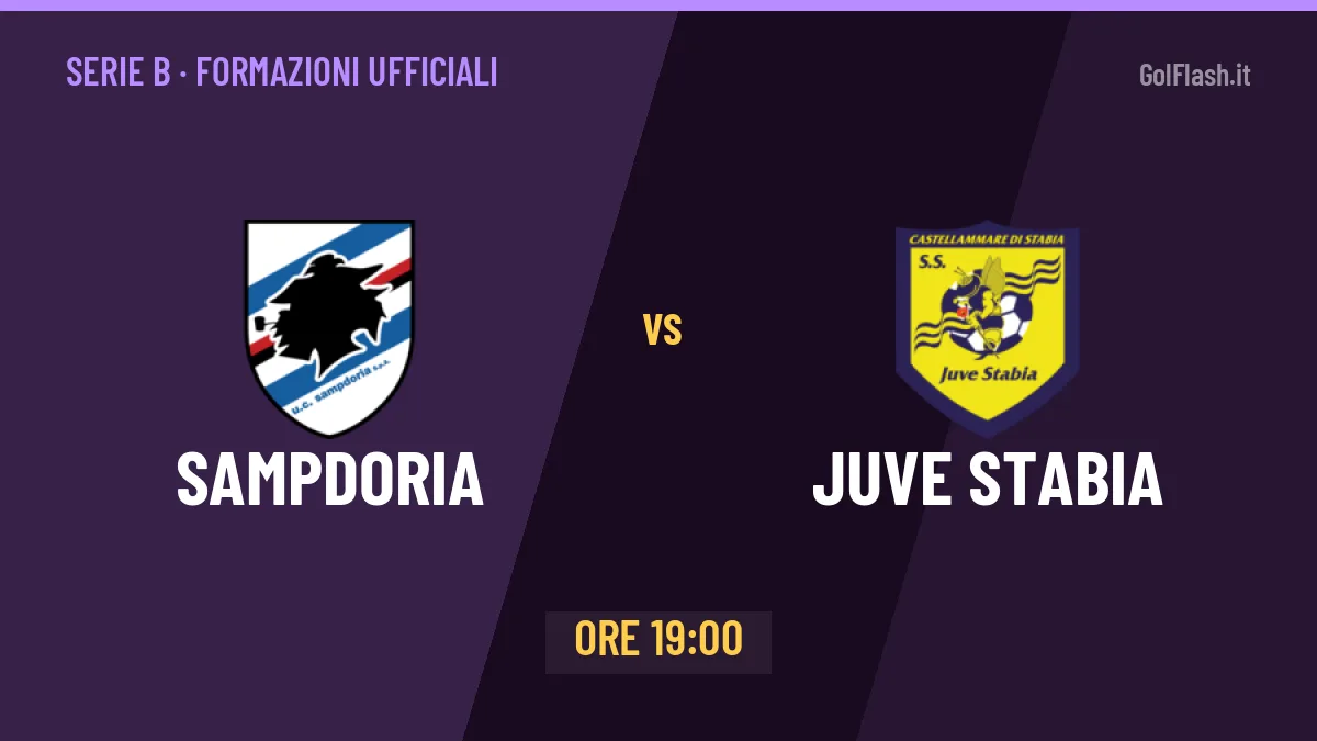 Sampdoria-Juve Stabia: le formazioni ufficiali e dove vedere la partita