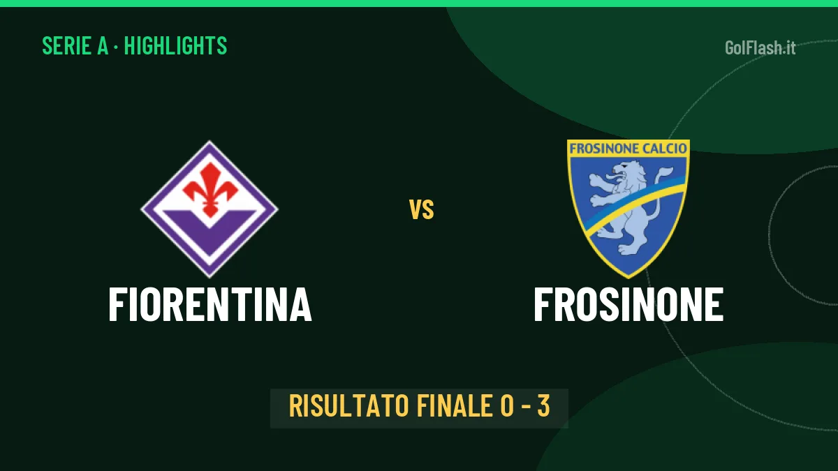 Fiorentina-Frosinone 0-3: highlights, video, azioni e gol del match
