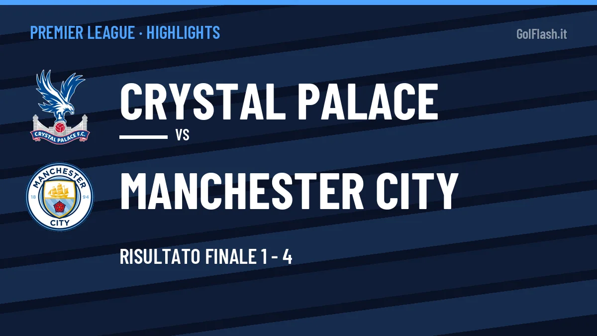 Rivedi Crystal Palace-Manchester City: highlights, gol e momenti chiave della partita