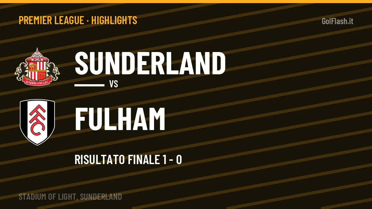 Highlights Sunderland-Fulham: gol e sintesi della partita (1-0)
