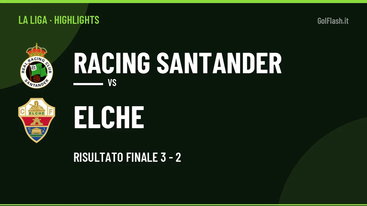 Video Racing Santander-Elche: highlights e gol della partita di La Liga
