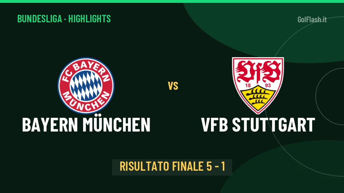 Bayern München-VfB Stuttgart 5-1: video gol, azioni salienti e statistiche