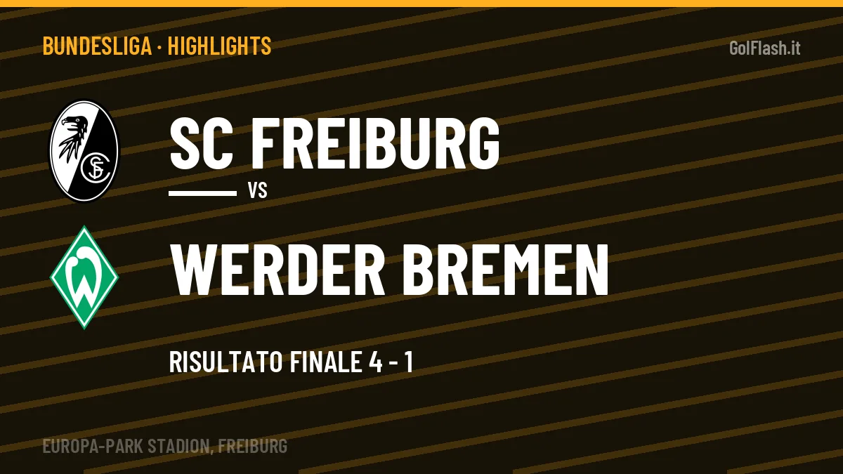 Highlights SC Freiburg-Werder Bremen: gol e sintesi della partita (4-1)