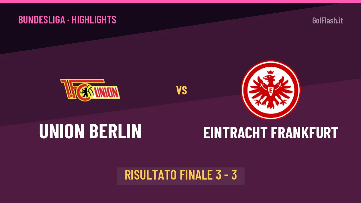 Union Berlin-Eintracht Frankfurt: il video degli highlights e il tabellino (3-3)