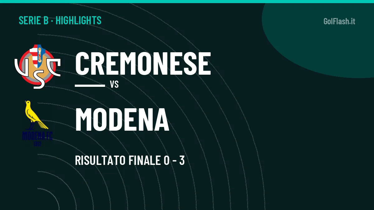 Highlights Serie B: Cremonese-Modena 0-3 in video