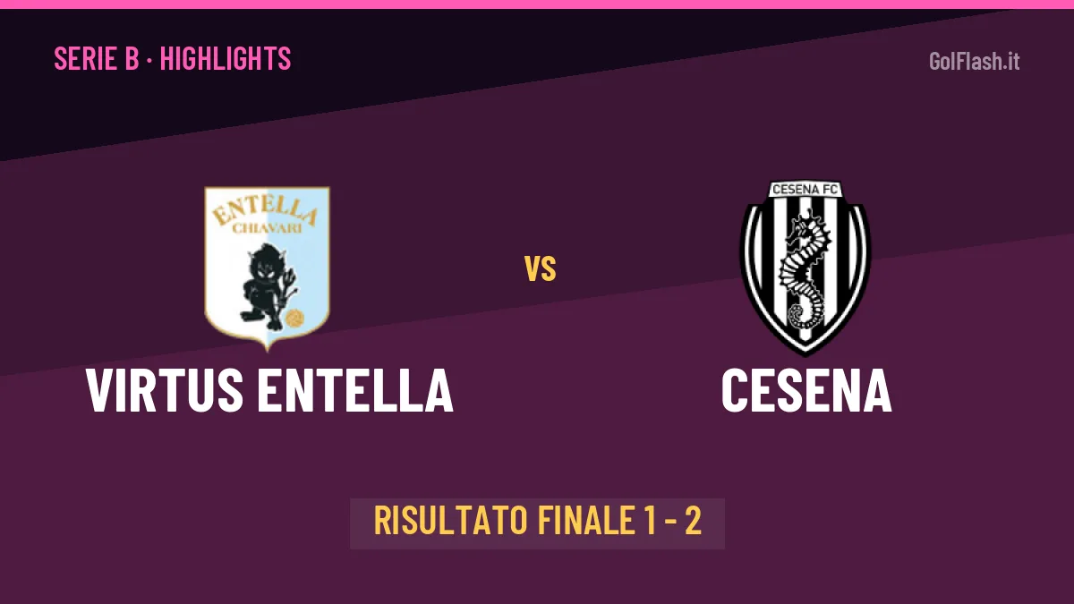 Virtus Entella-Cesena 1-2: highlights, video, azioni e gol del match