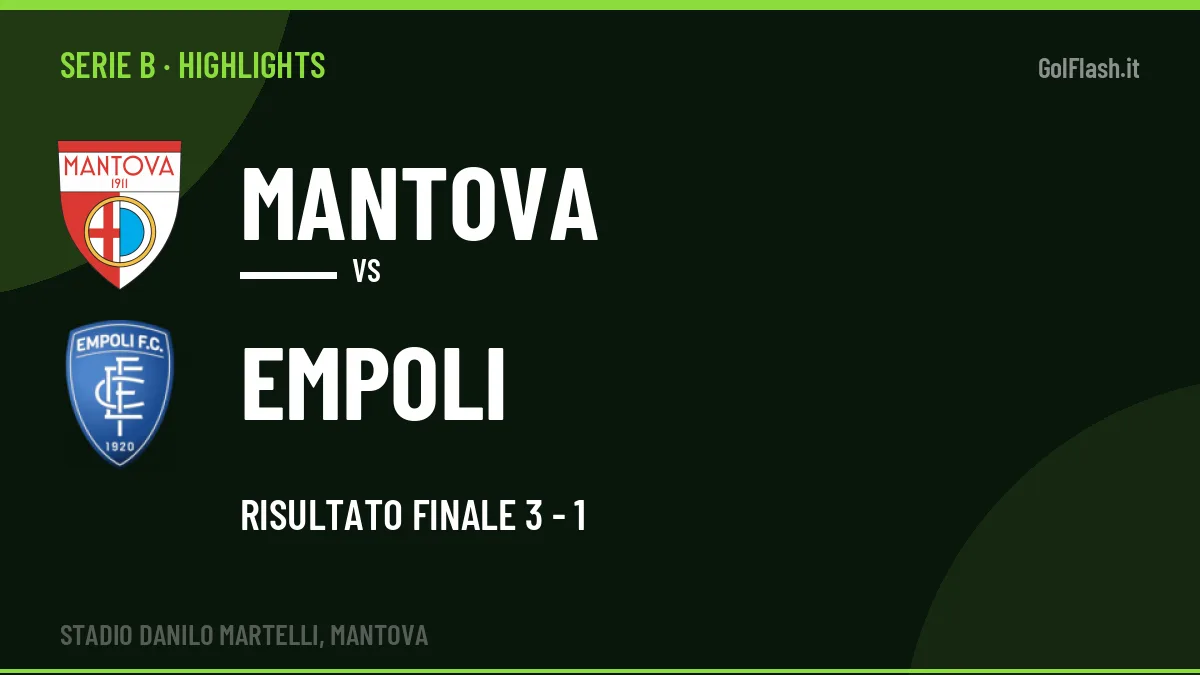 Highlights Mantova-Empoli: gol e sintesi della partita (3-1)