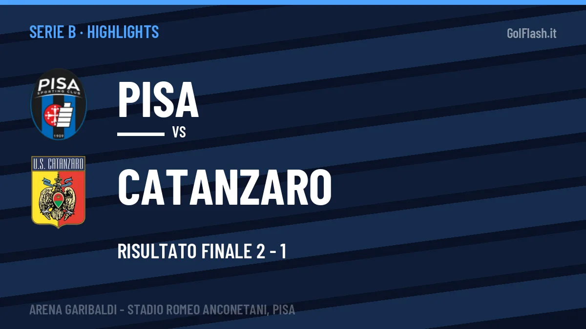Video Pisa-Catanzaro: highlights e gol della partita di Serie B