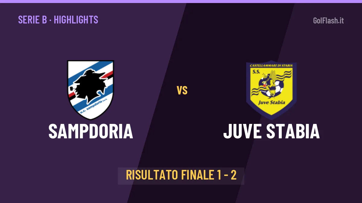 Sampdoria-Juve Stabia: il video degli highlights e il tabellino (1-2)