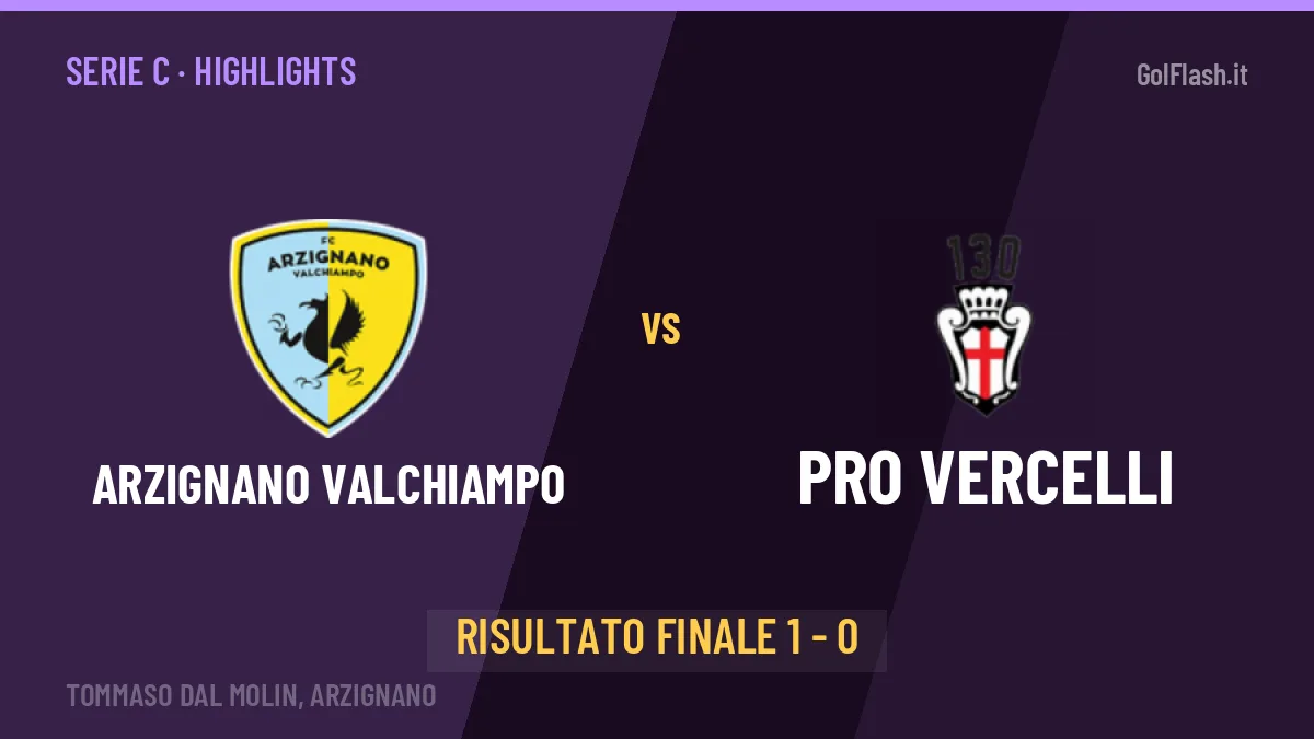 Arzignano Valchiampo-PRO Vercelli 1-0, gli highlights: tutti i gol in video