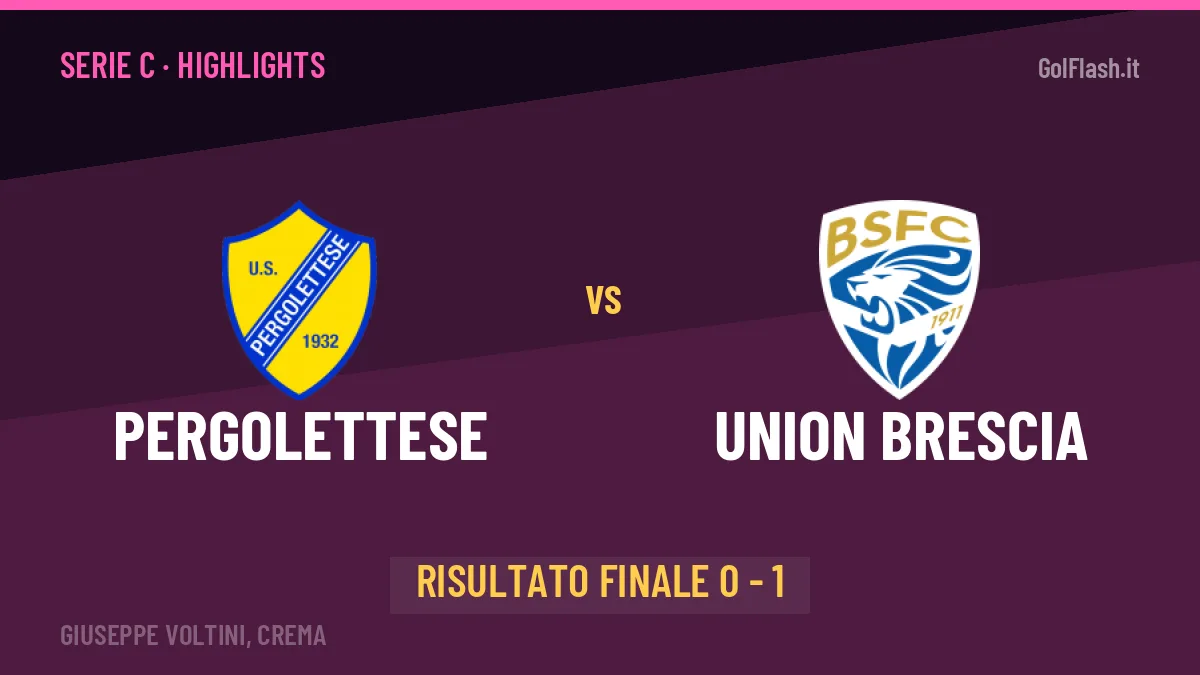 Pergolettese-Union Brescia 0-1: video gol, azioni salienti e statistiche