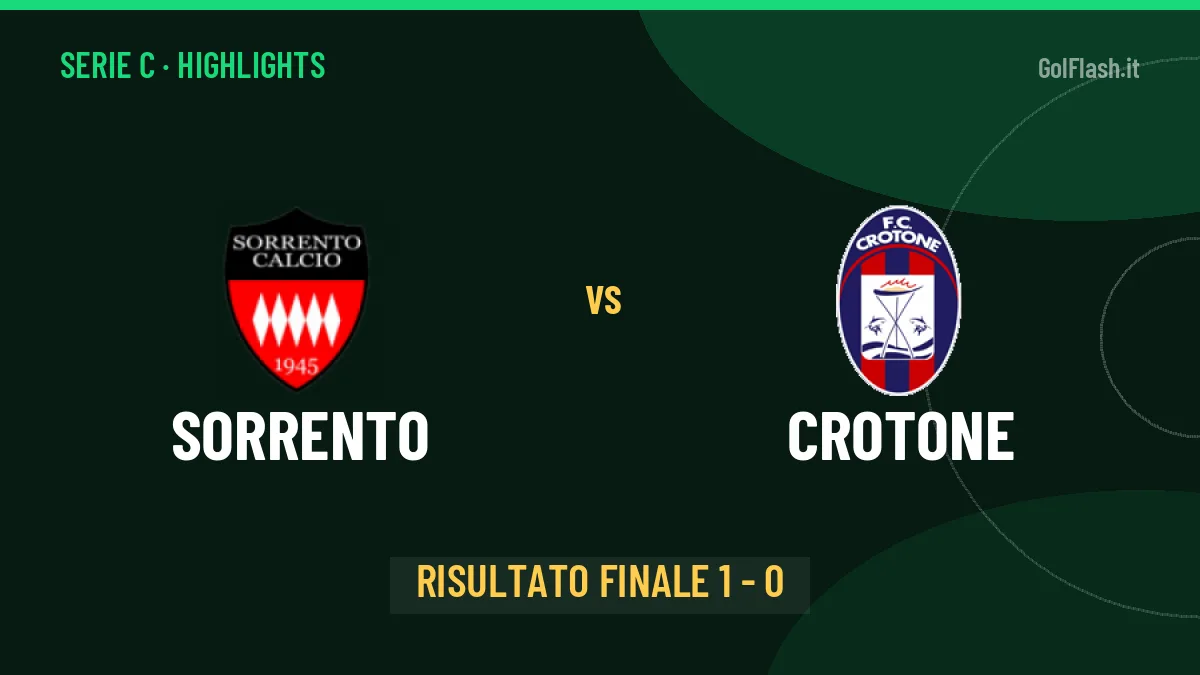 Sorrento-Crotone 1-0, gli highlights: tutti i gol in video