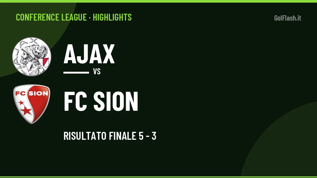 Highlights Ajax-FC Sion: gol e sintesi della partita (5-3)
