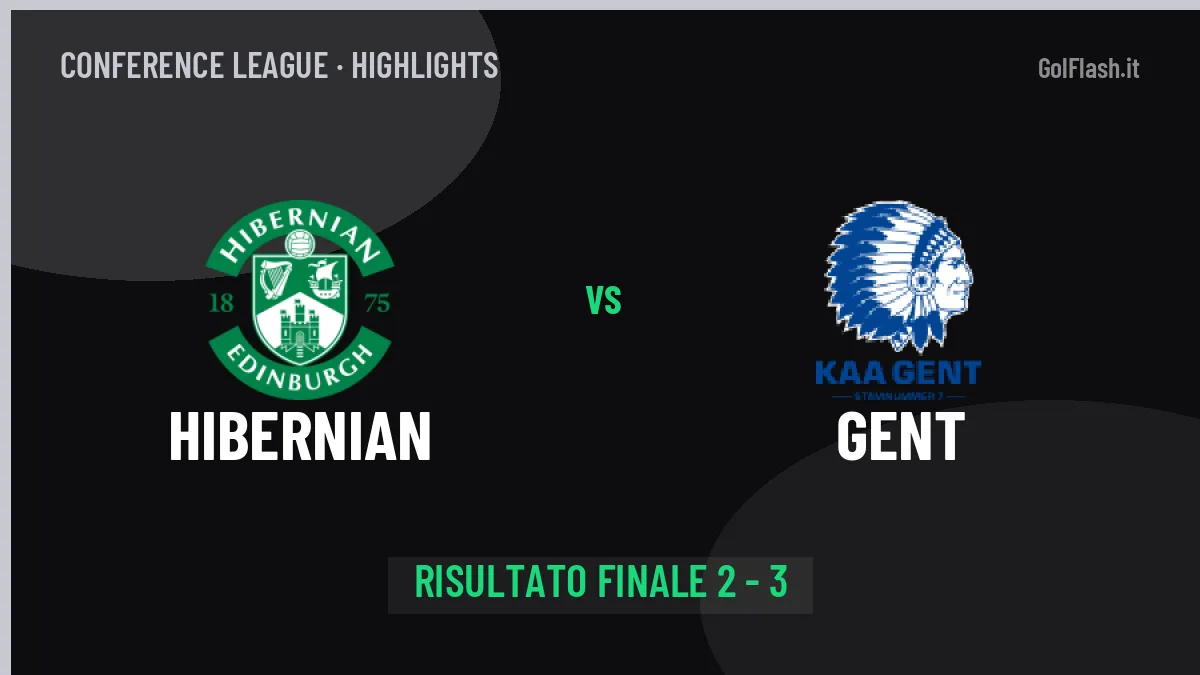 Hibernian-Gent 2-3: video gol, azioni salienti e statistiche
