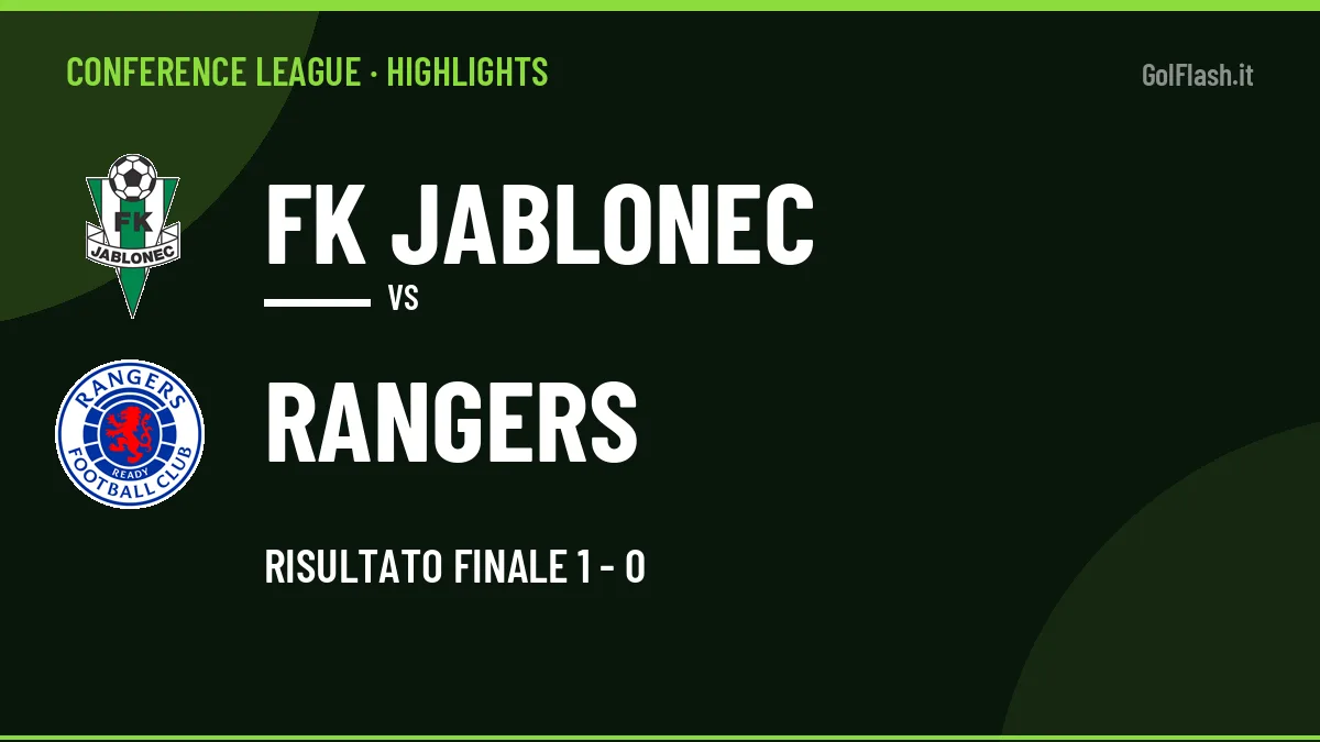 Highlights Conference League: FK Jablonec-Rangers 1-0 in video
