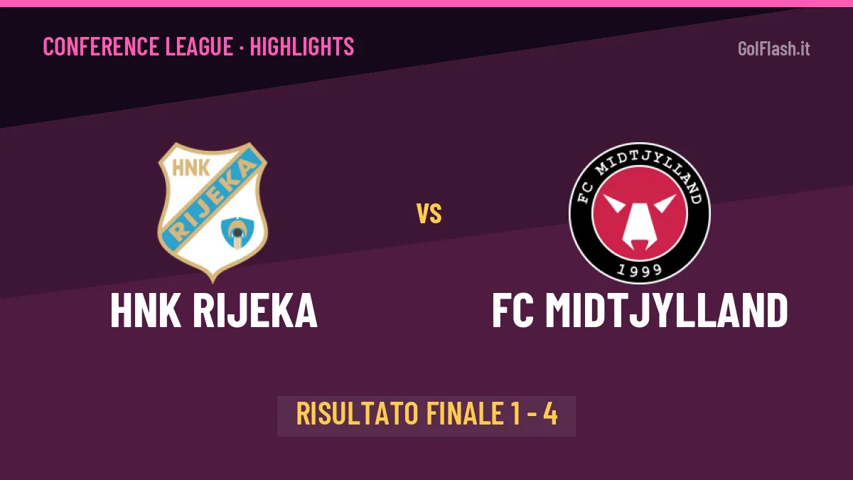 HNK Rijeka-FC Midtjylland 1-4: video gol, azioni salienti e statistiche
