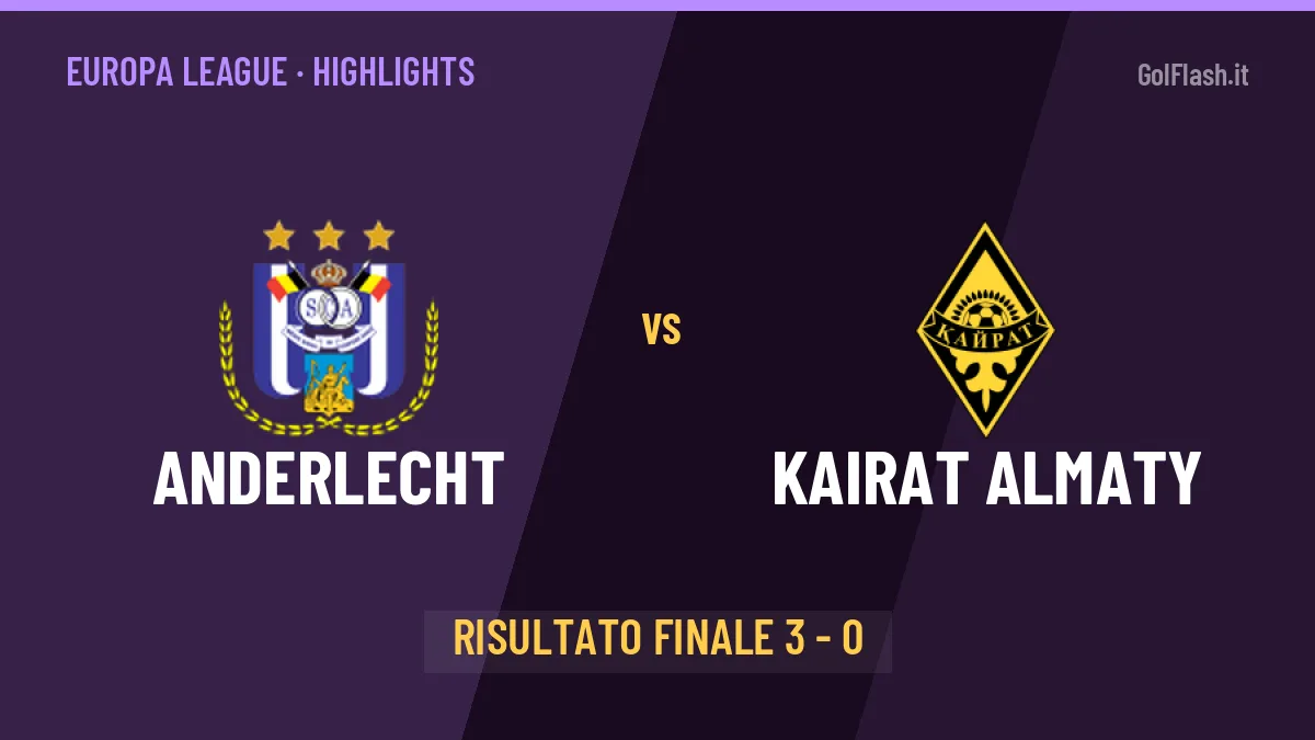 Anderlecht-Kairat Almaty, sintesi e gol: gli highlights di Europa League