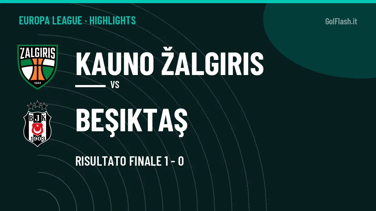 Video Kauno Žalgiris-Beşiktaş: highlights e gol della partita di Europa League