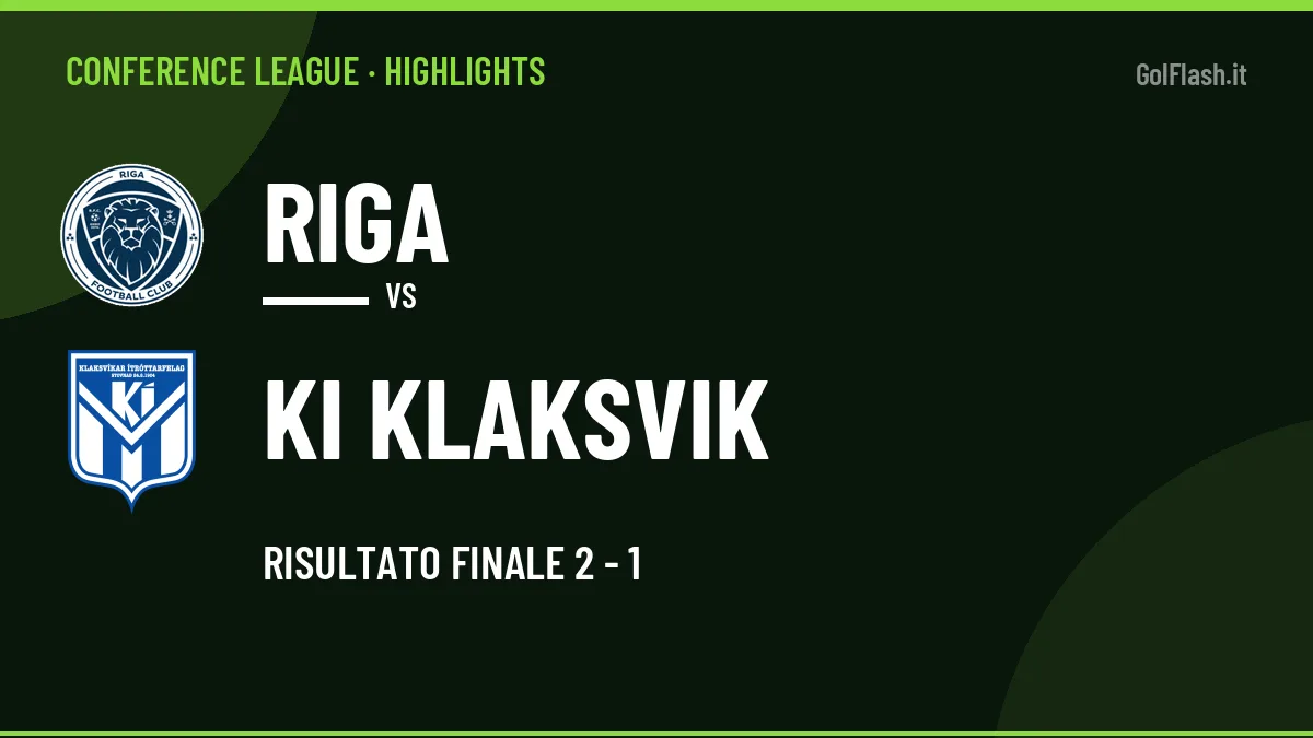 Video Riga-KI Klaksvik: highlights e gol della partita di Conference League