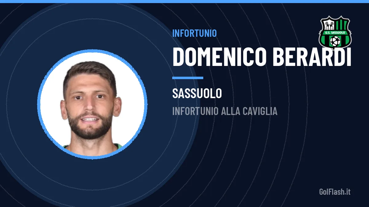Stop per Berardi: infortunio alla caviglia per l'attaccante del Sassuolo