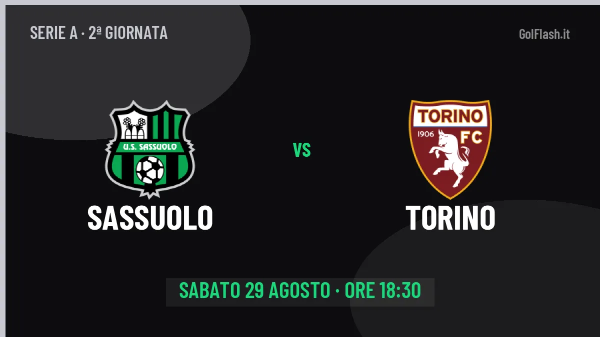 Sassuolo Torino in streaming: dove vedere la partita, orario e probabili formazioni