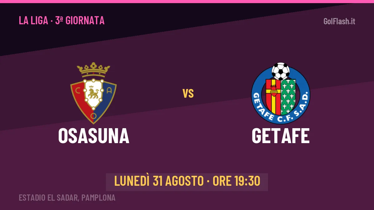 Probabili formazioni Osasuna Getafe: chi gioca, quote e pronostico