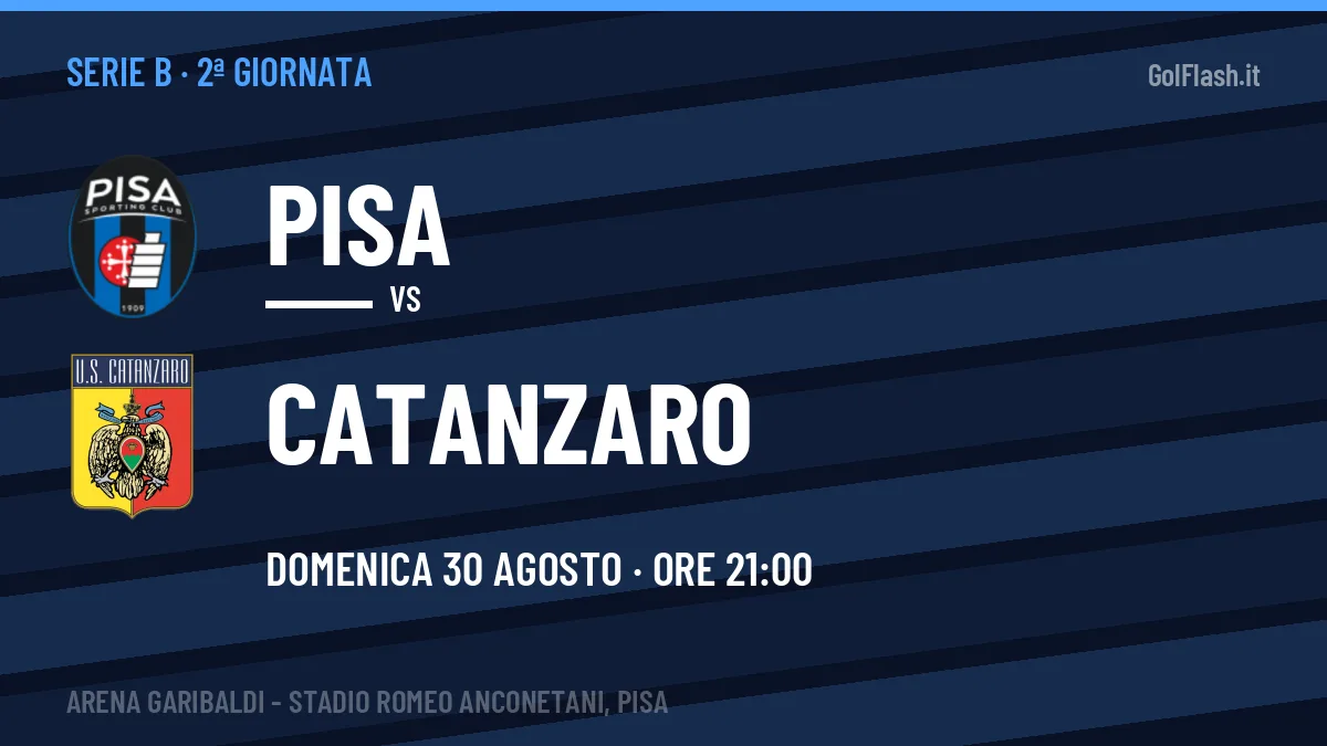 Pisa-Catanzaro, Serie B: probabili formazioni, quote e dove vedere la partita in TV e streaming