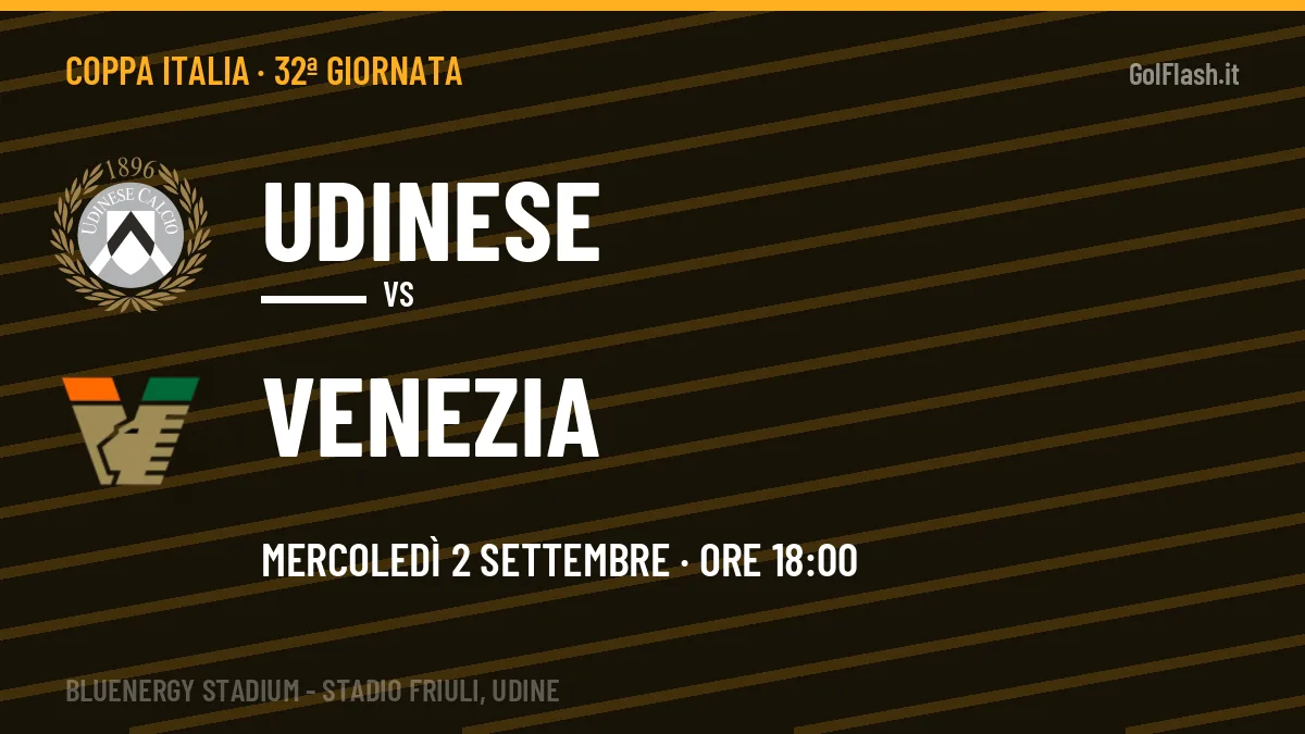 Udinese Venezia in streaming: dove vedere la partita, orario e probabili formazioni