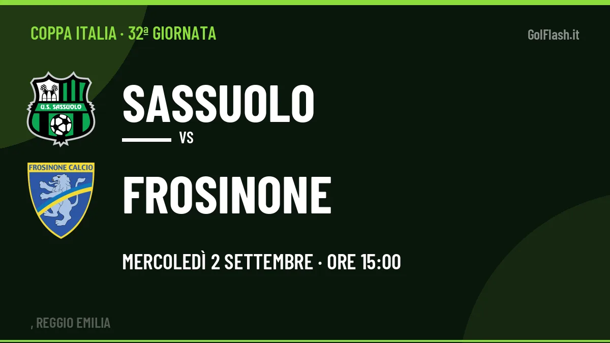 Dove vedere Sassuolo-Frosinone in TV e streaming: orario, canale e formazioni