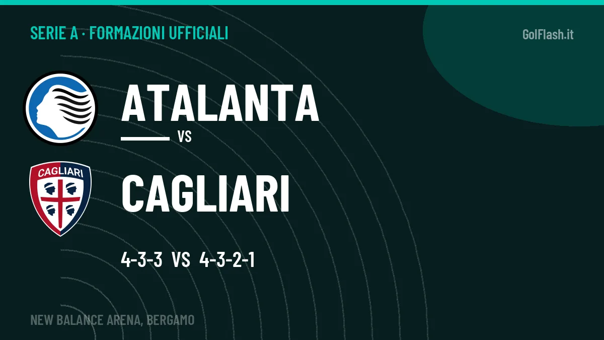 Formazioni ufficiali: Atalanta col 4-3-3, Cagliari col 4-3-2-1