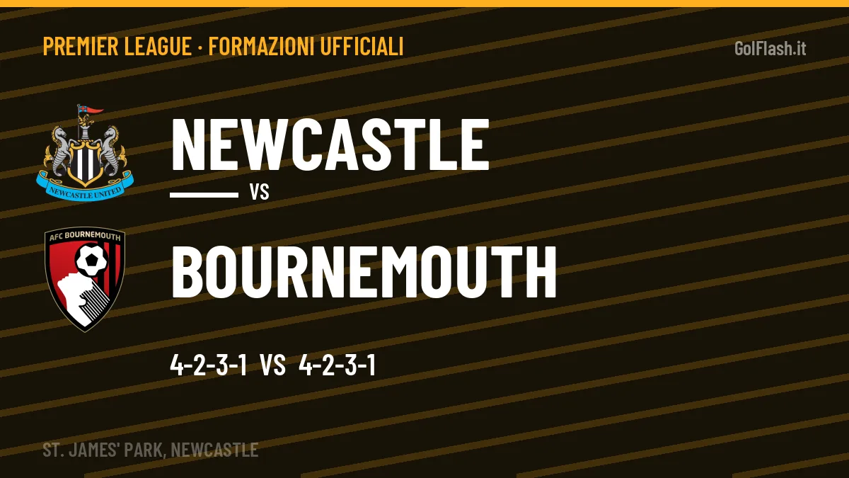 Formazioni ufficiali Newcastle-Bournemouth (Premier League): gli undici scelti