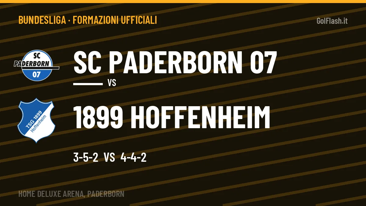Formazioni ufficiali SC Paderborn 07-1899 Hoffenheim: Moerstedt titolare nel 1899 Hoffenheim