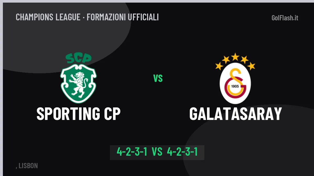 Sporting CP-Galatasaray formazioni ufficiali: dal 1' c'è Suárez