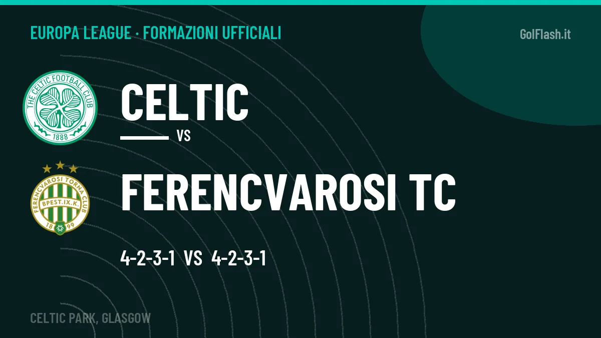 Formazioni ufficiali Celtic-Ferencvarosi TC (Europa League): gli undici scelti