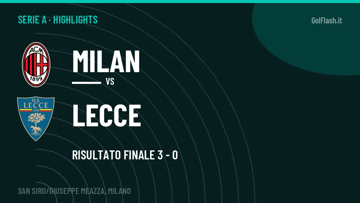 Video Milan-Lecce: highlights e gol della partita di Serie A