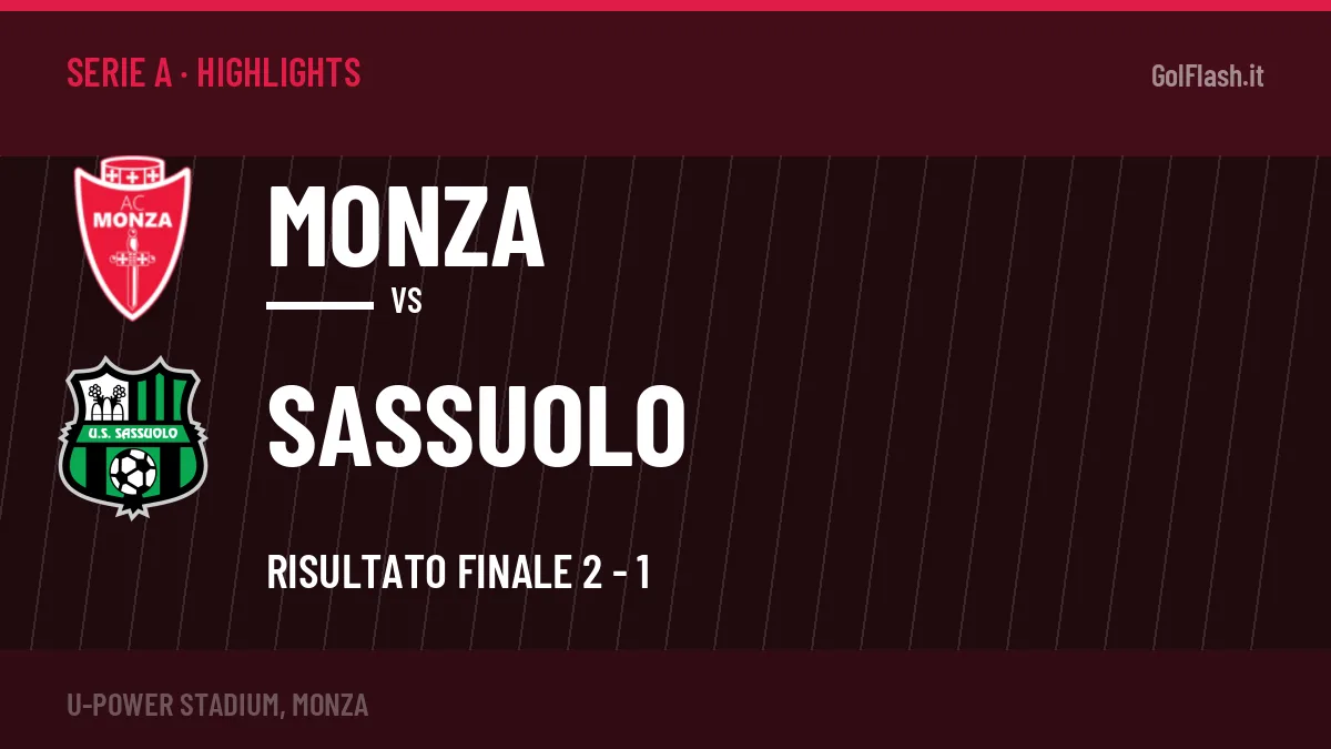 Rivedi Monza-Sassuolo: highlights, gol e momenti chiave della partita
