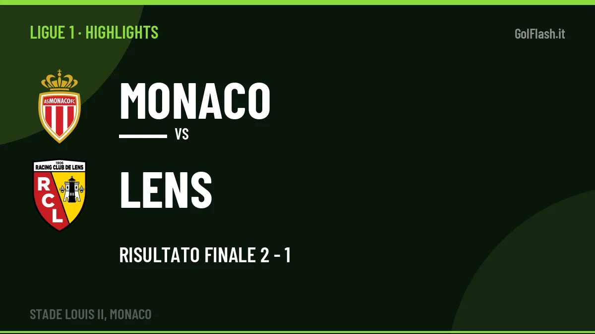 Gol e highlights di Monaco-Lens 2-1: guarda la sintesi