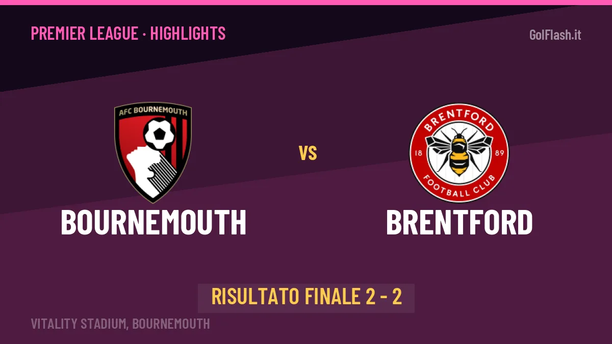 Bournemouth-Brentford 2-2, gli highlights: tutti i gol in video