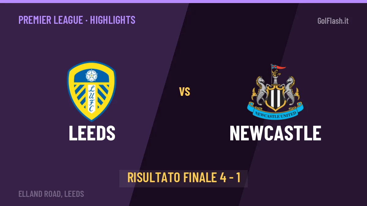 Leeds-Newcastle highlights: video, marcatori e statistiche