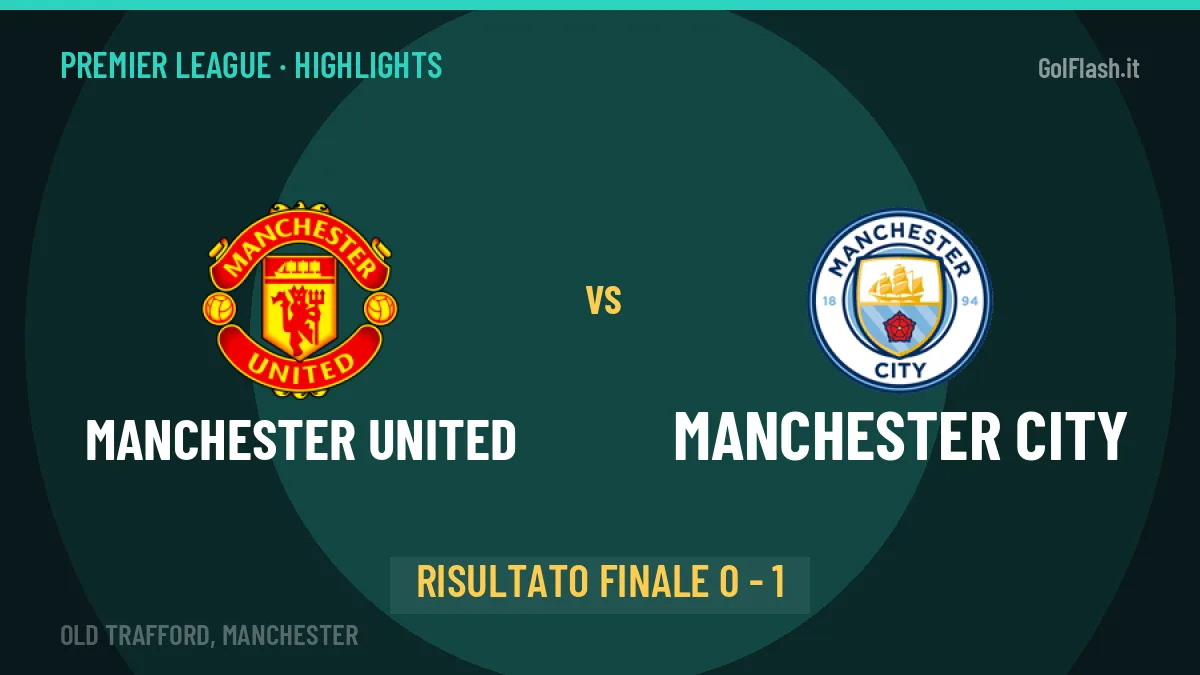 Manchester United-Manchester City 0-1: video gol, azioni salienti e statistiche